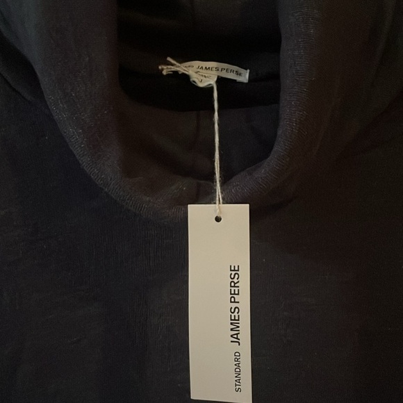 James Perse Cowlneck Short Sleeve Boxy Sweatshirt size M dark gray - Picture 3 of 4